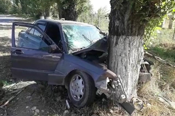 Gəncədə "Mercedes" ağaca çırpıldı, sürücü öldü 