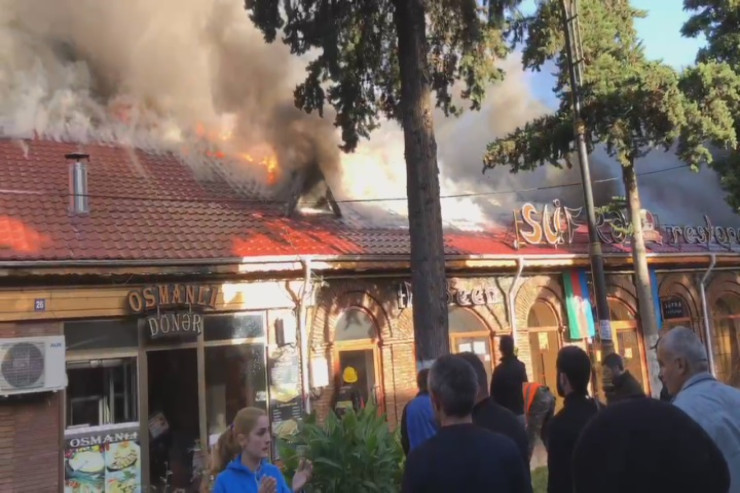 Zaqatalada restoran yandı - VİDEO 