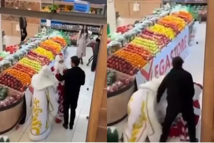 Bakıda "Şaxta baba"lar  dalaşdı - VİDEO 