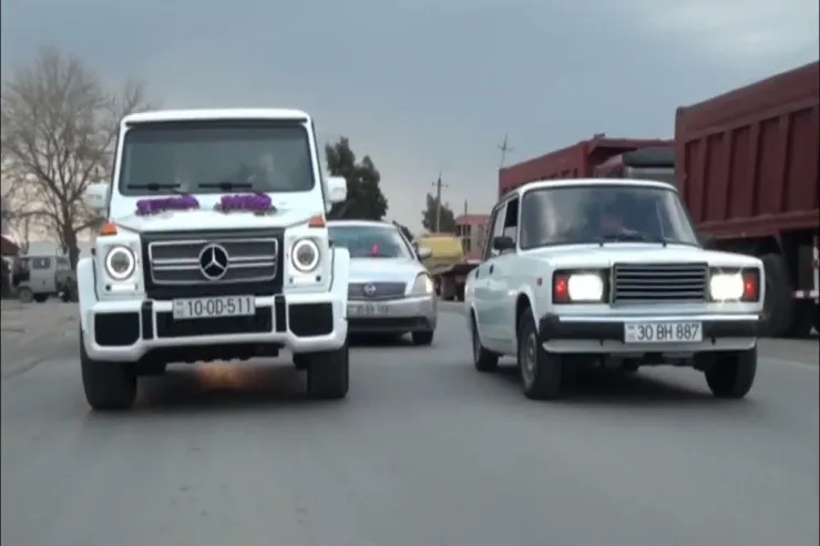 Gəncədə toy karvanında "avtoşluq"  edənlər SAXLANILDI  