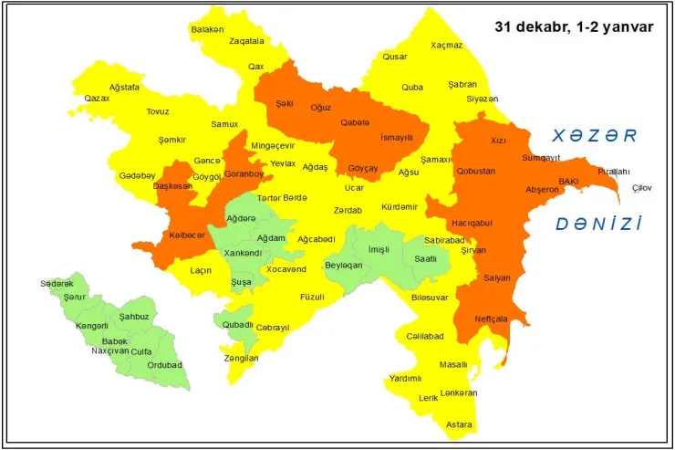 Küləklə bağlı xəbərdarlıq edildi