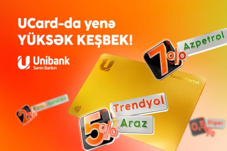 "Unibank" kartları ilə ödəniş edin, yüksək keşbek qazanın!