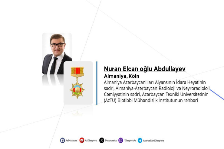 Nuran Abdullayev “Diaspor fəaliyyətində xidmətə görə” medalı ilə təltif edilib