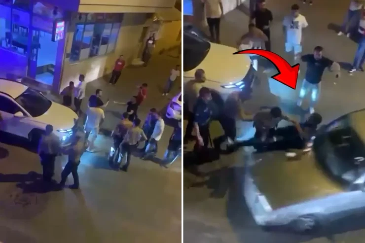 Axtarışda olan şəxsin qohumları polisləri əzdi - VİDEO