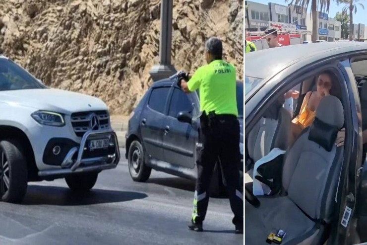 İbrahim Tatlısesin qızı polisin üstünə maşın sürdü, atəş açıldı -VİDEO 