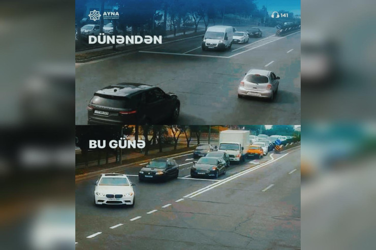 Bakının bu prospektində yeni hərəkət zolağı yaradıldı