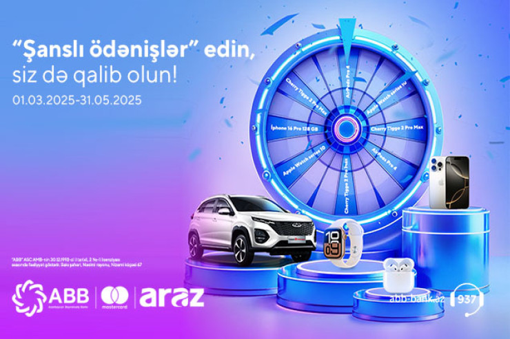 Alış-verişlərini ABB-nin kartları ilə “ARAZ”  Supermarketlərdə et, avtomobil qazan!