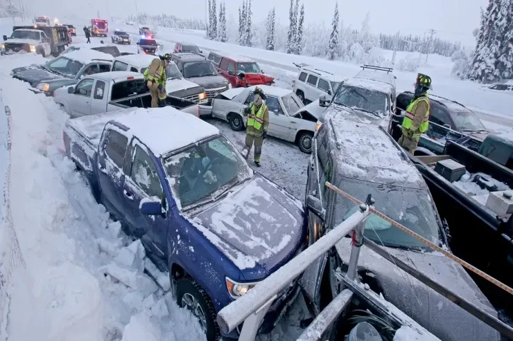 ABŞ-da qar səbəbindən onlarla avtomobil qəzaya uğradı