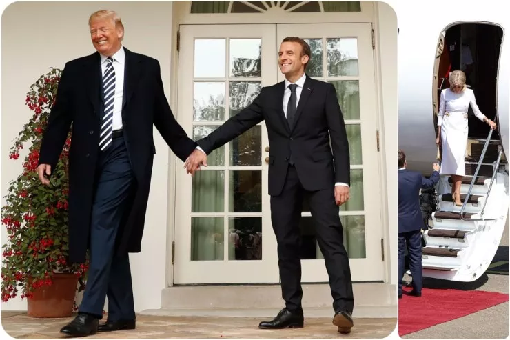 Makron küsüb  - Trampın onu ələ salmasını bütün dünya danışır