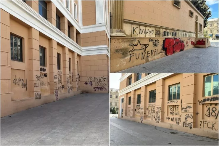 Nizami Kino Mərkəzinin divarlarına qraffiti çəkən əcnəbi həbs edildi 