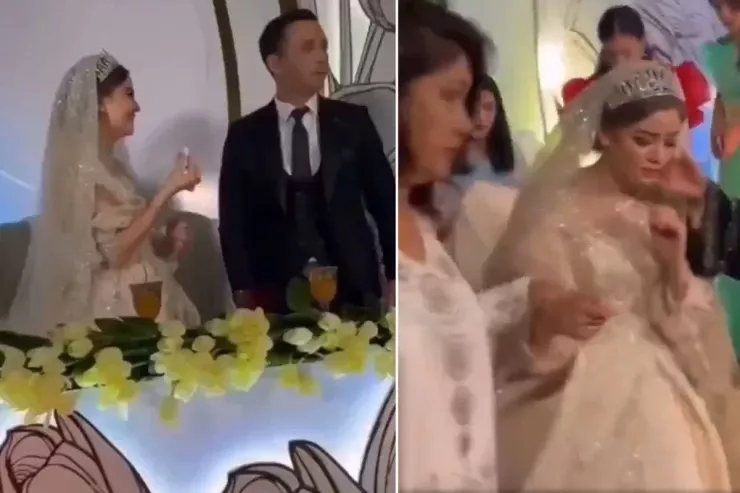 Toyda bəy gəlinə şillə vurdu  - Anası qızını  apardı -  VİDEO 