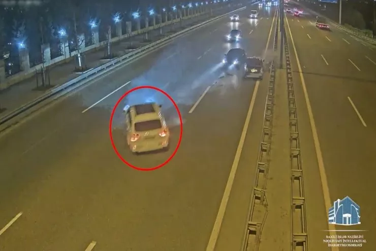 Aeroport yolundakı dəhşətli qəzanın GÖRÜNTÜLƏRİ 