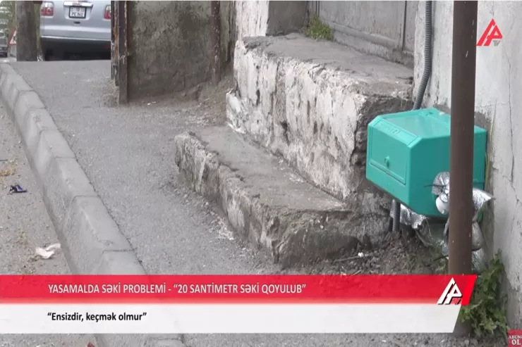 20 santimetrlik  səki olar?  – Bakıda qəribə yol -VİDEO 