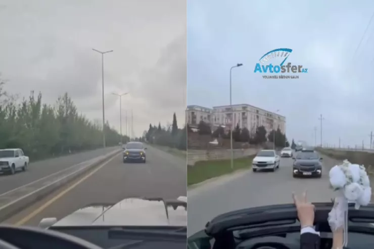 Mehdiabaddan Biləcəriyə qədər maşını arxa-arxaya sürdü - VİDEO 