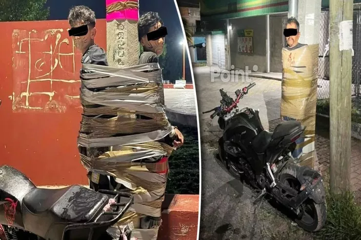 Motosiklet oğrularını tutub dirəklərə  bağlayır – Sirli QİSASÇI 