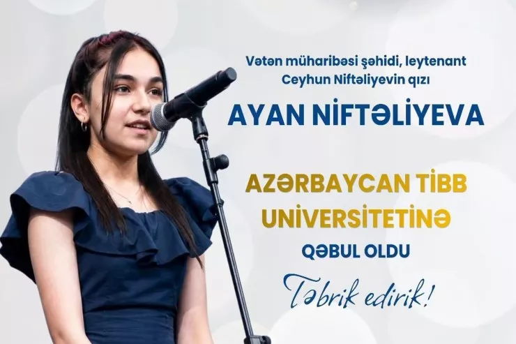 Şəhid qızının  uğuru: 676 balla Tibb Universitetinə qəbul oldu