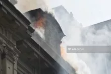 Bakının mərkəzində bina yandı,  xəsarət alan var - VİDEO  - YENİLƏNİB 