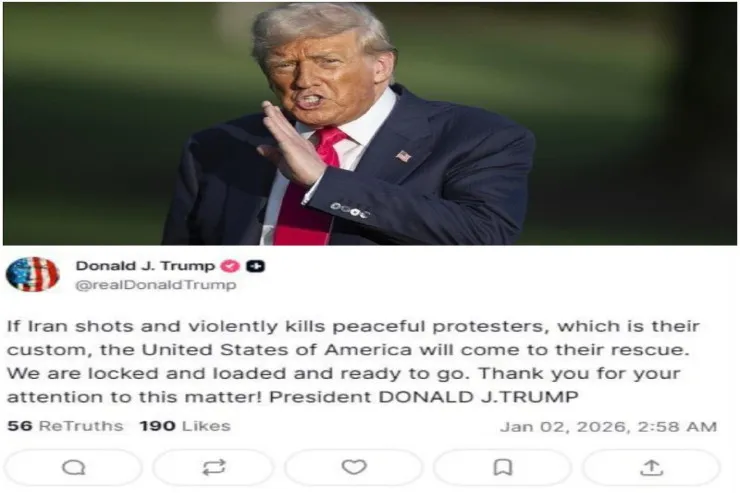 Trampdan İran xalqına dəstək:  "Əgər İran dinc etirazçıları zorakılıqla öldürərsə..."