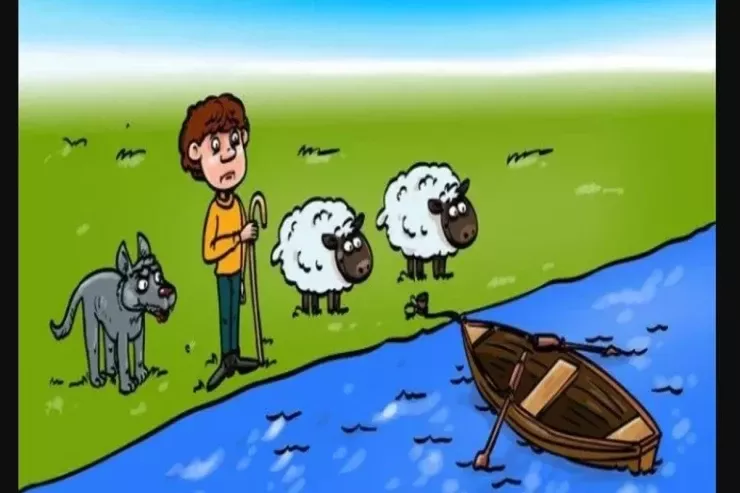 Çoban və çay keçidi haqqında  qədim məntiq TAPMACASI:  həll etməyə çalışın