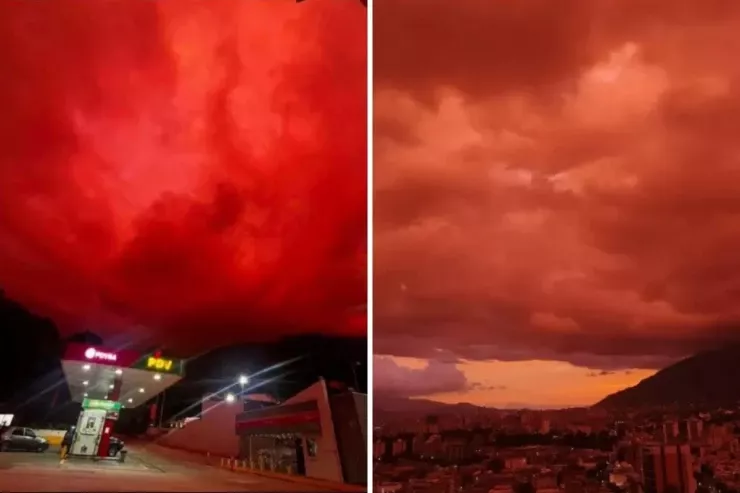Zəlzələdən sonra göy üzü qan rəngində  oldu: Dəhşətli görüntülər 