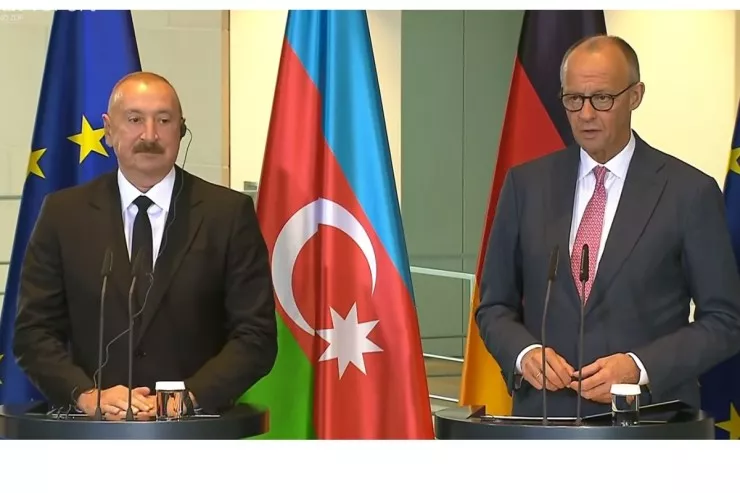 İlham Əliyev və Fridrix Merts mətbuata bəyanatlarla çıxış etdilər