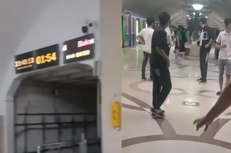 Metroda PROBLEM:  sərnişinlər platformadan çıxarıldı - VİDEO 
