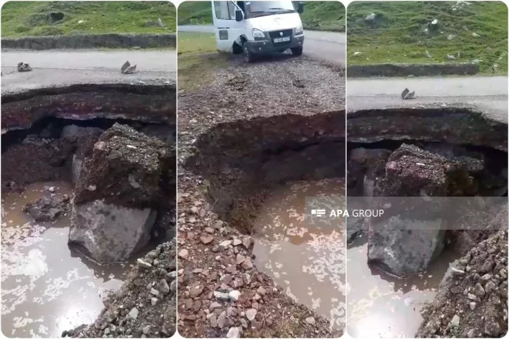 Daşkəsənə sel gəldi, yol çökdü -FOTOLENT 