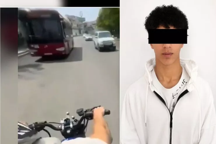 Təhlükəli  motosiklet sürücüsünü polis saxladı