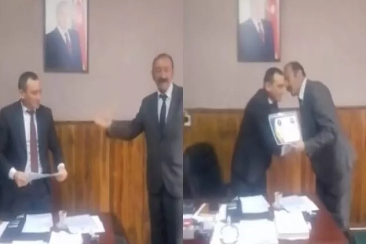 Azərbaycanda məmurun təltifi  GÜNDƏM OLDU - VİDEO 