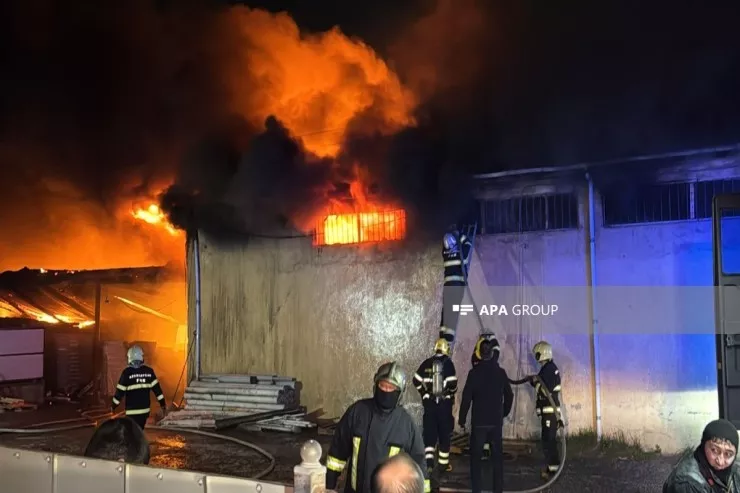 "Dərnəgül" bazarında yanğın başladı  -VİDEO 