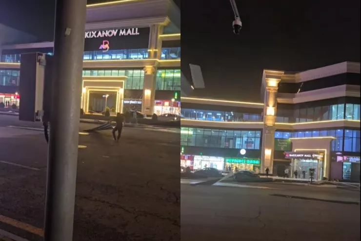 Bakıda külək "mall"ın damını uçurdu - VİDEO 
