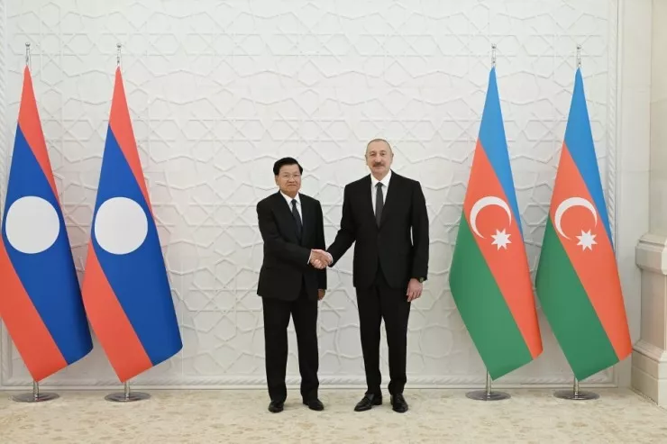 Azərbaycan və Laos prezidentləri mətbuata bəyanatlarla çıxış ediblər