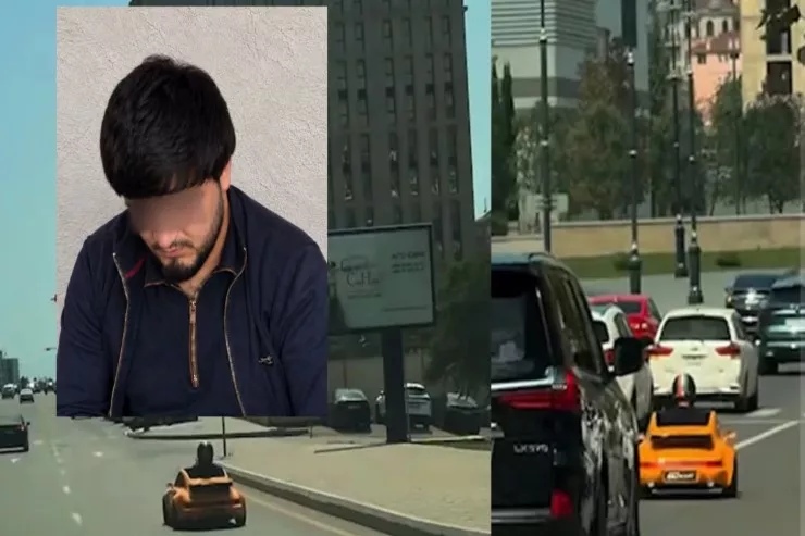 Bakıda oyuncaq maşınla yola çıxan TUTULDU  - VİDEO  + FOTO 