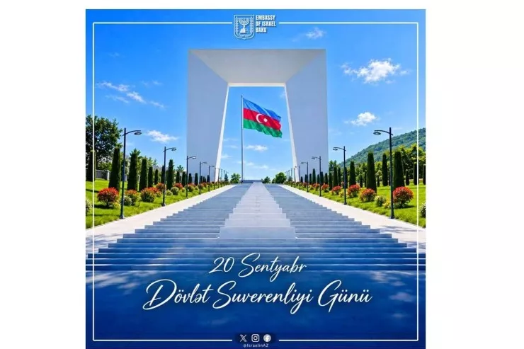 İsrail Səfirliyi Azərbaycanı Dövlət Suverenliyi Günü münasibətilə təbrik etdi