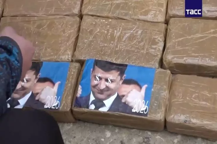 Üzərində Zelenskinin fotoları olan  300 kilo kokain tapıldı - VİDEO 