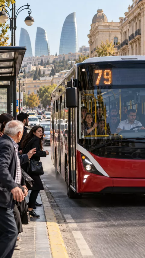 79 nömrəli avtobus gözləri qoyur